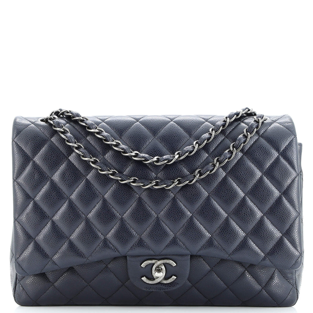 Classic Double Flap Bag Quilted Caviar Maxi