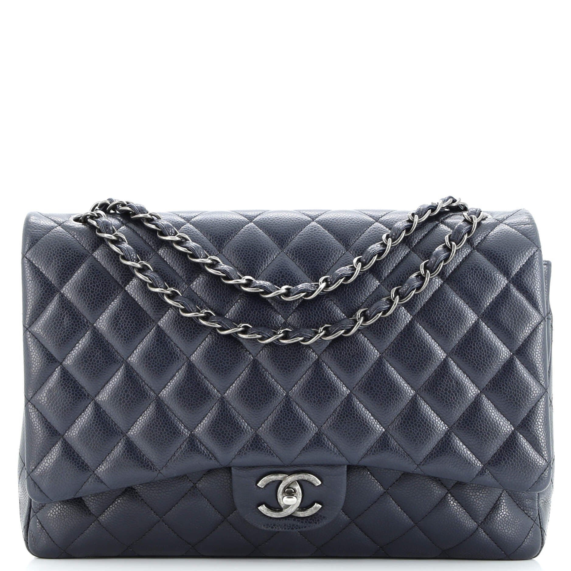 Classic Double Flap Bag Quilted Caviar Maxi