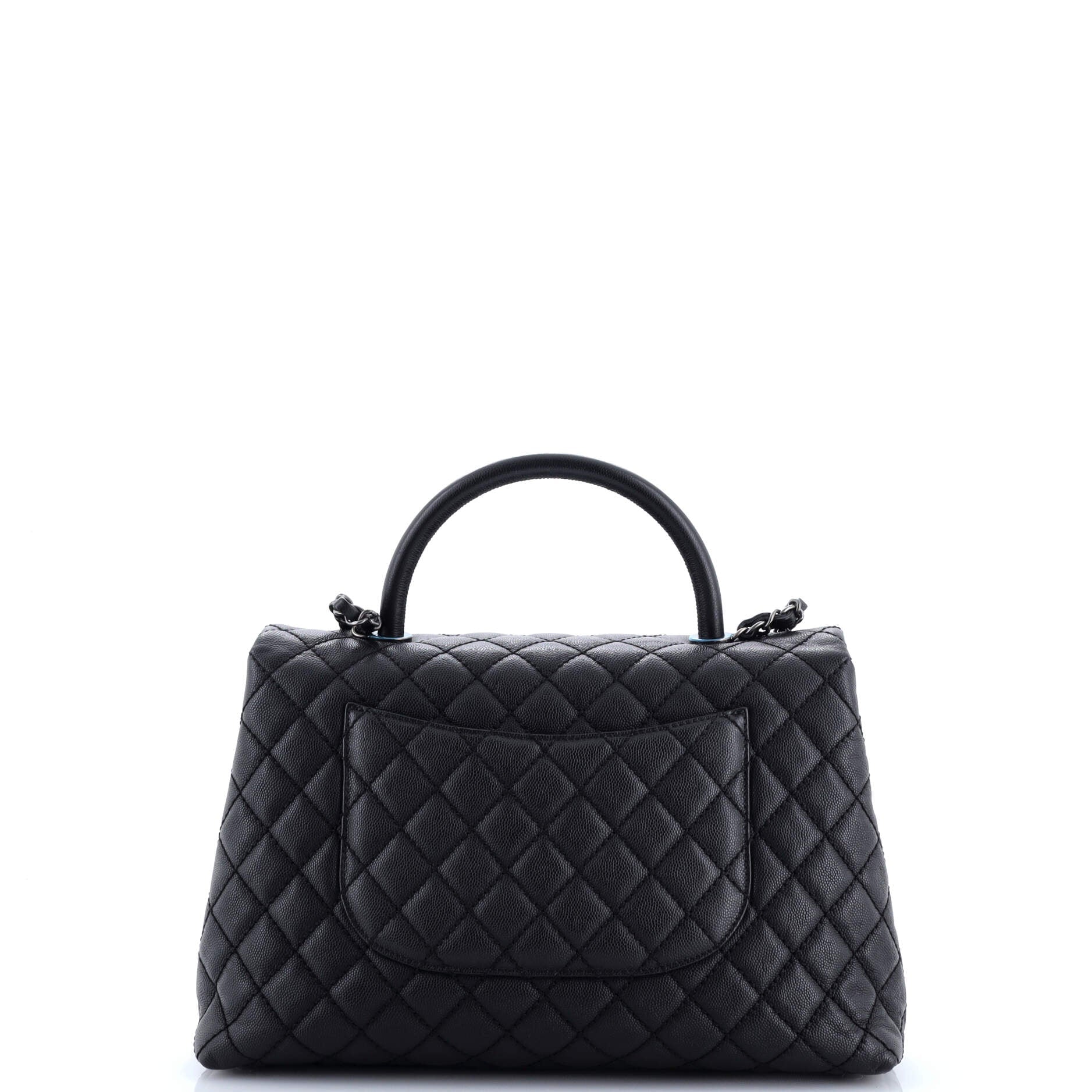 Coco Top Handle Bag Quilted Caviar Medium