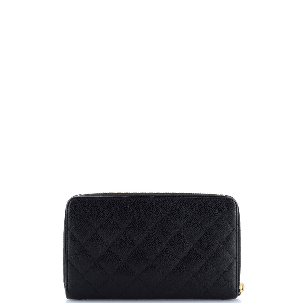 Zip Around Organizer Wallet Quilted Caviar Large