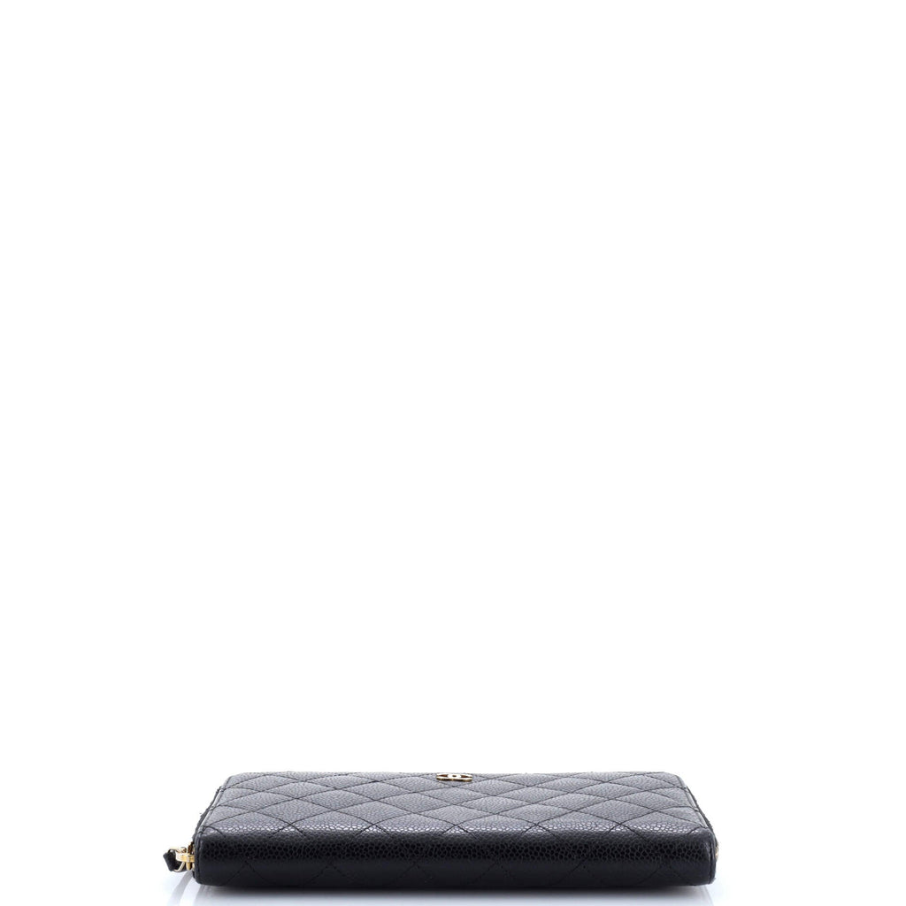 Zip Around Organizer Wallet Quilted Caviar Large