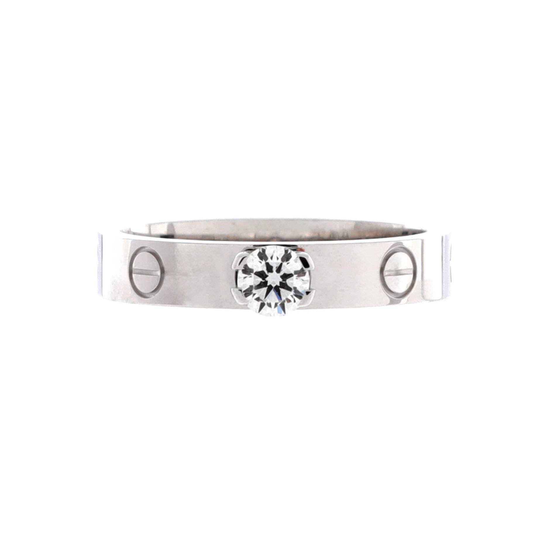 LOVE Solitaire Ring 18K White Gold with Diamond 0.23CT