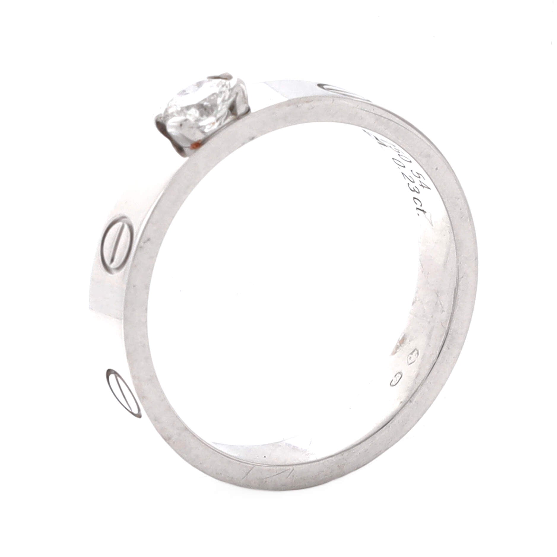 LOVE Solitaire Ring 18K White Gold with Diamond 0.23CT