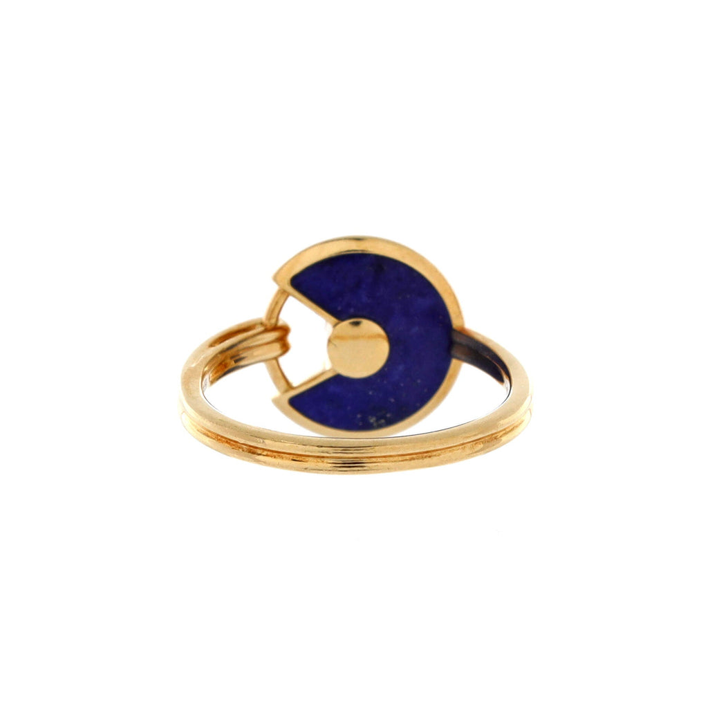 Amulette De Cartier Ring 18K Yellow Gold with Diamond and Lapis Lazuli