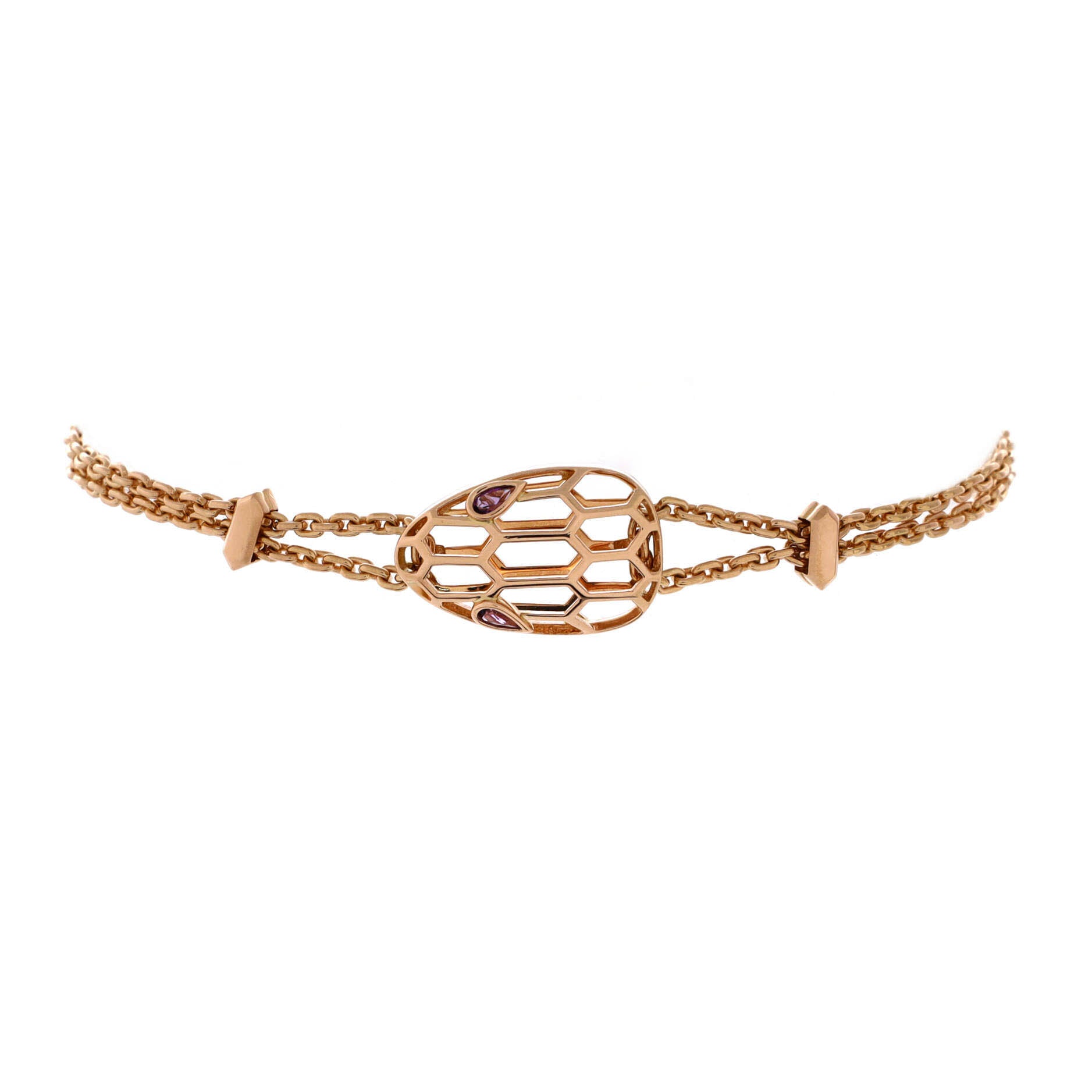 Serpenti Seduttori Chain Bracelet 18K Rose Gold with Amethyst