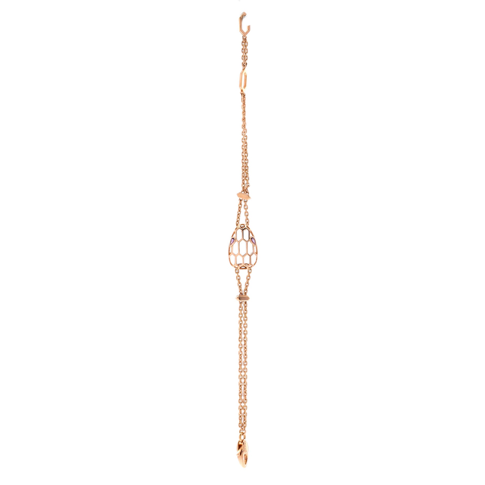 Serpenti Seduttori Chain Bracelet 18K Rose Gold with Amethyst