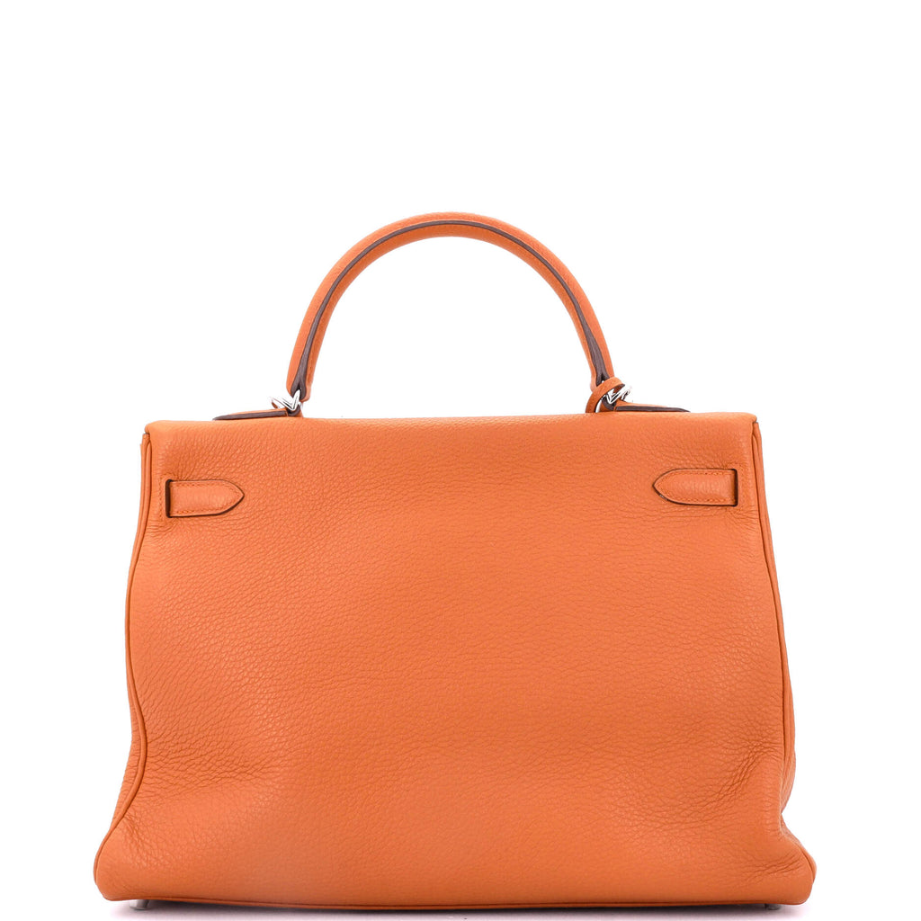 Kelly Handbag Orange H Togo with Palladium Hardware 35