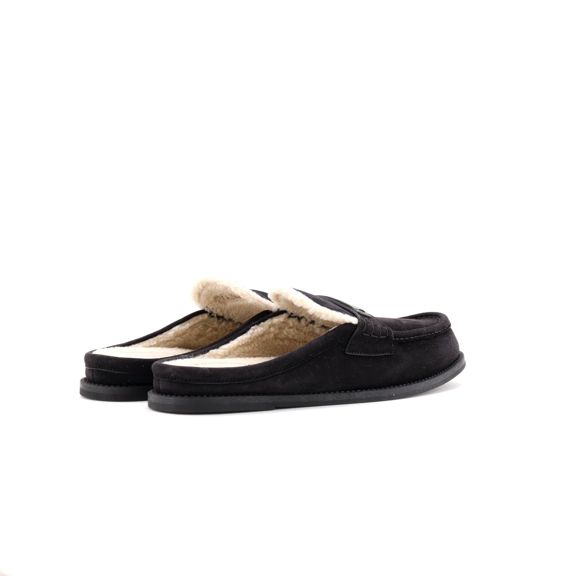 Women's Boy Mules Suede with Shearling