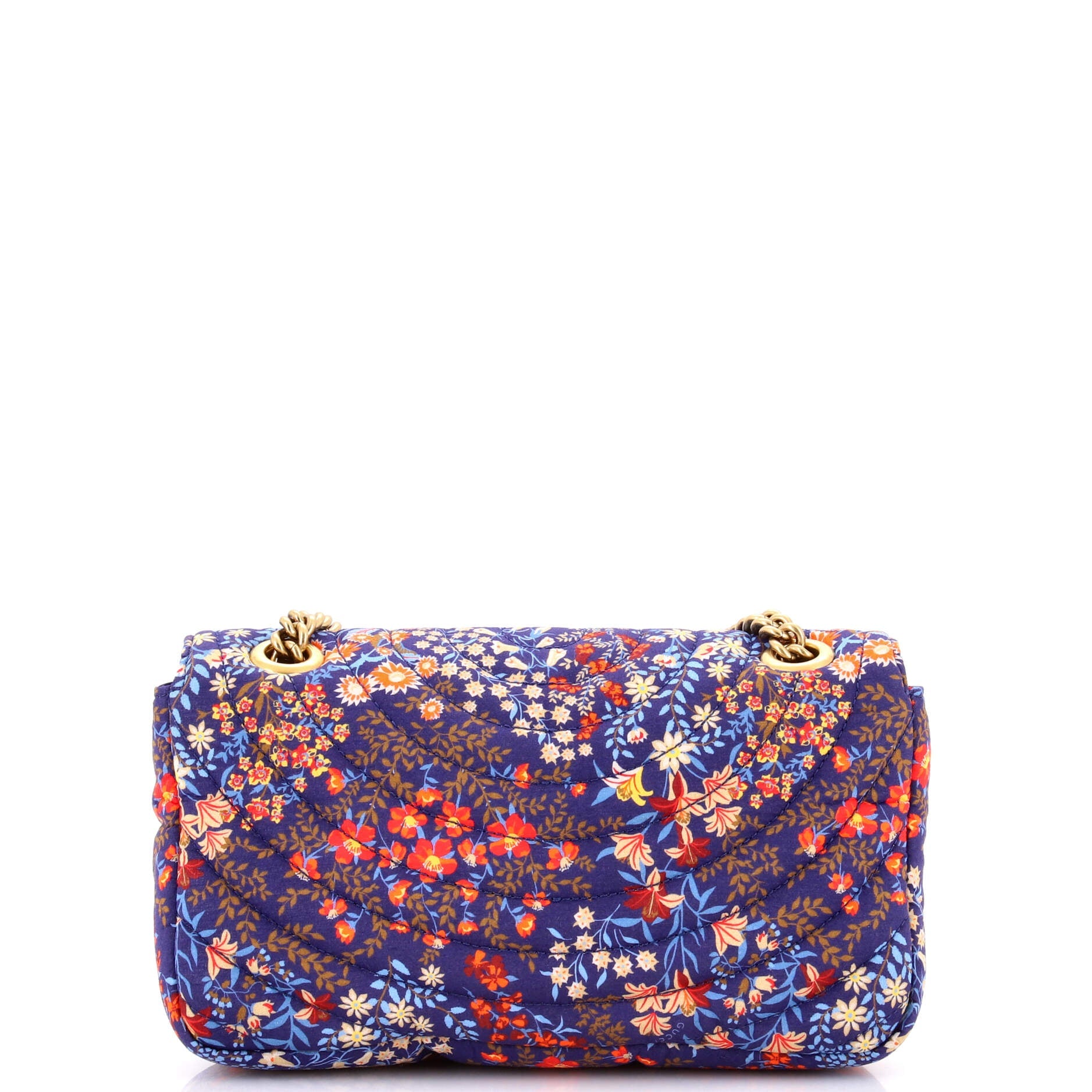 GG Marmont Flap Bag Floral Print Cotton Small