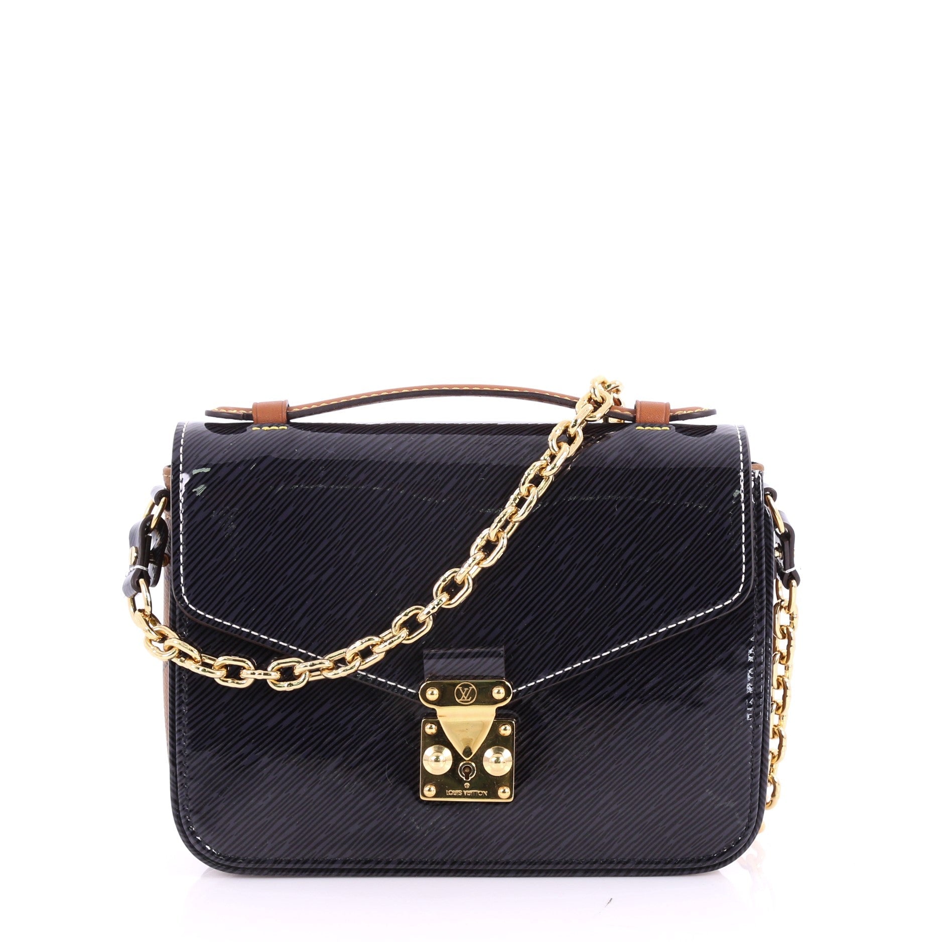 Pochette Metis Shiny Epi Leather with Reverse Monogram Canvas Mini