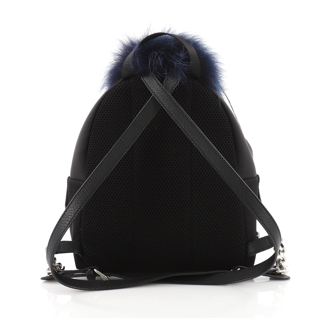 Monster Backpack Nylon with Leather and Fur Mini