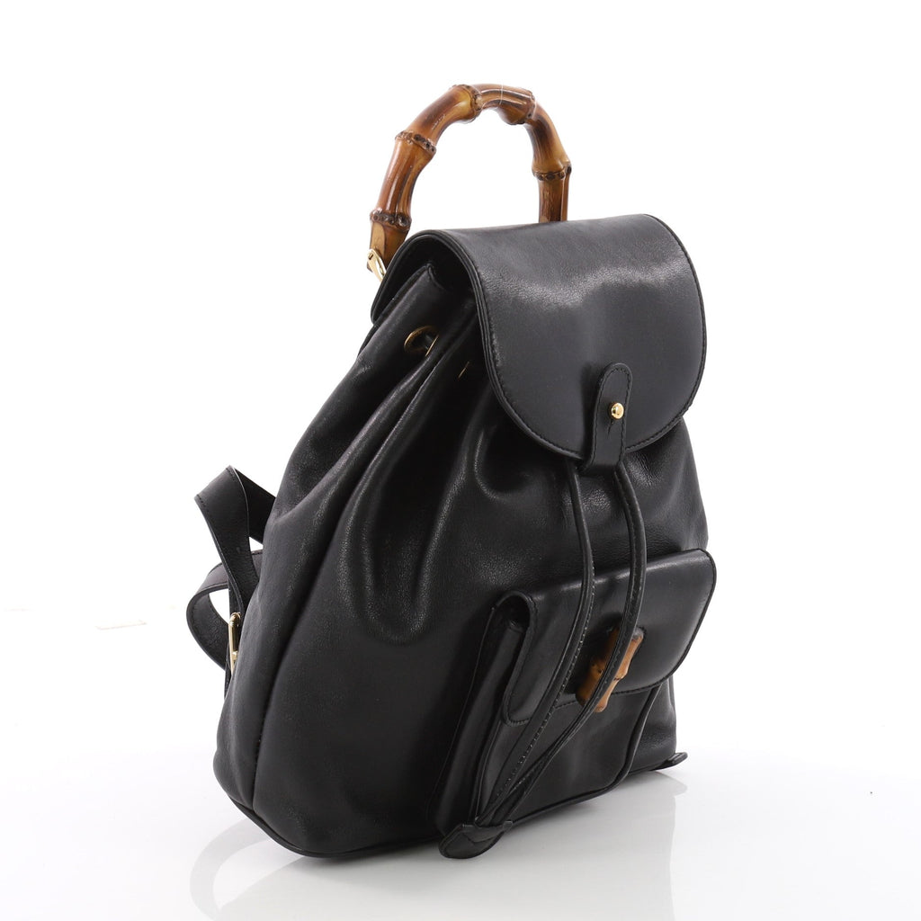 Vintage Bamboo Backpack Leather Mini