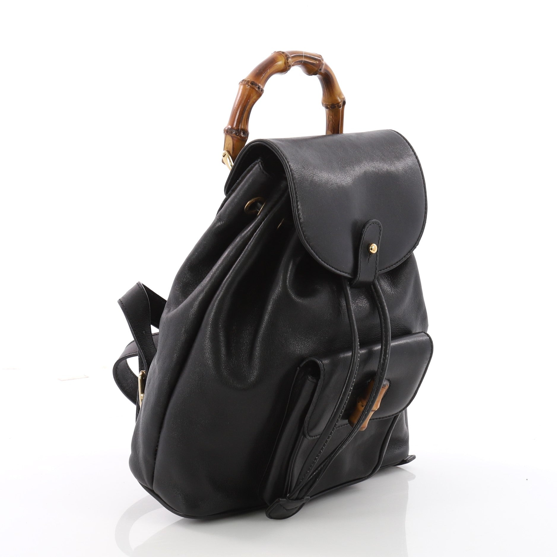 Vintage Bamboo Backpack Leather Mini