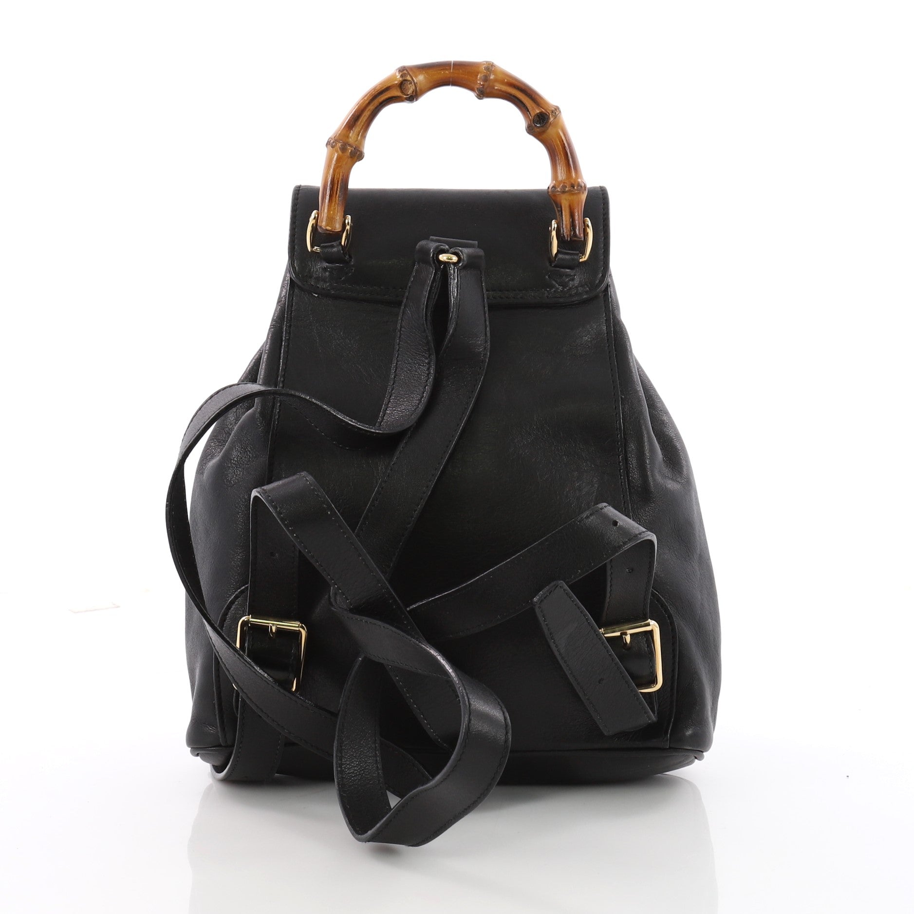 Vintage Bamboo Backpack Leather Mini