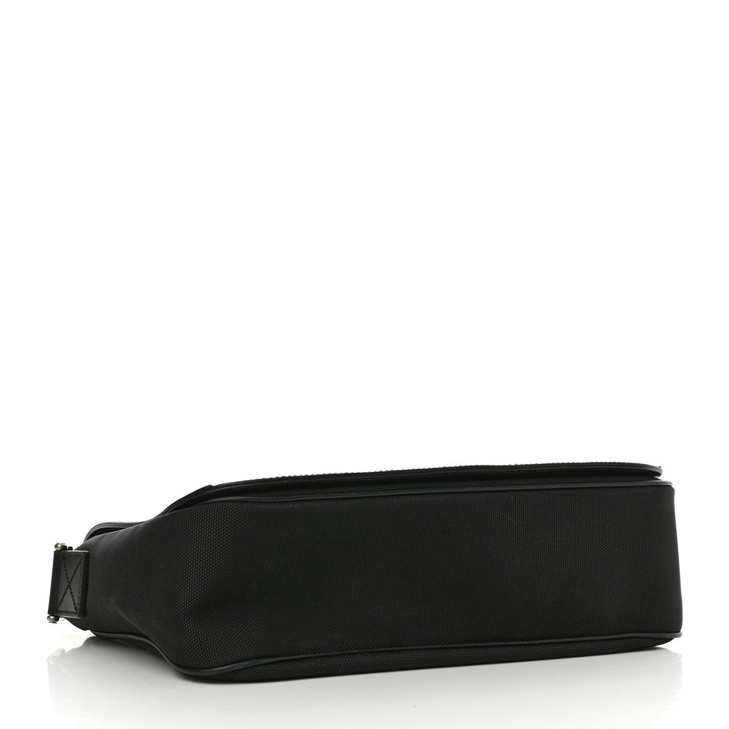 Techno Canvas Web Flap Messenger Bag Black