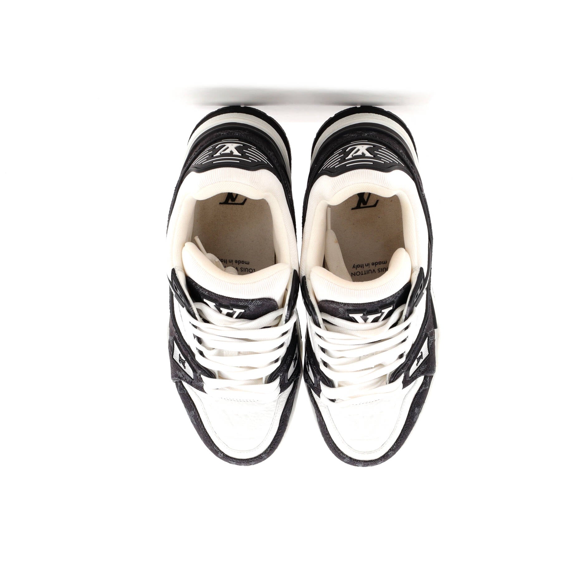 Men's LV Trainer Sneakers Monogram Empreinte Leather and Monogram Denim