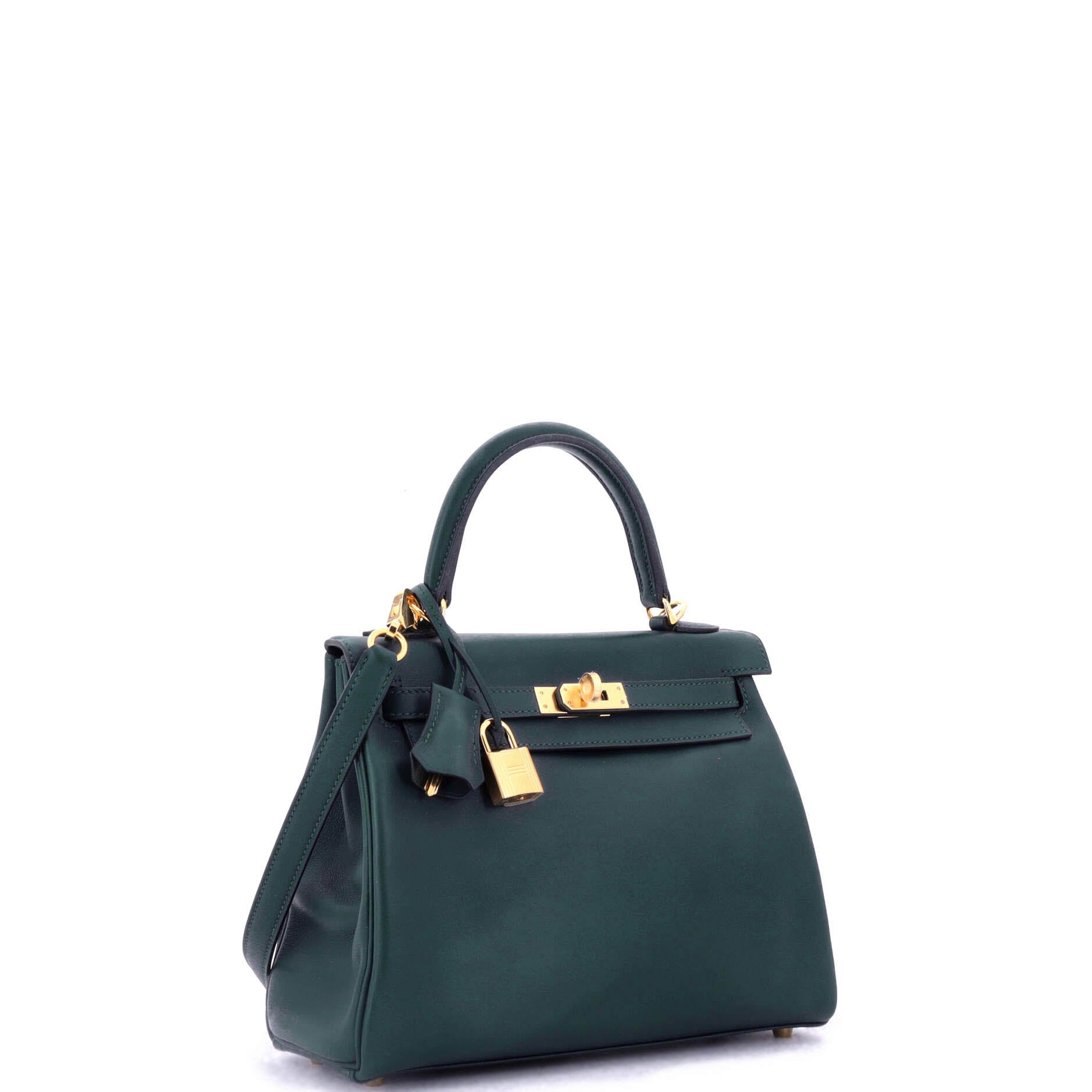 Kelly Handbag Vert Cypress Swift with Gold Hardware 25
