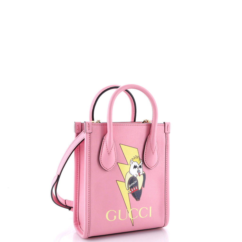 Vertical Tote Printed Leather Mini