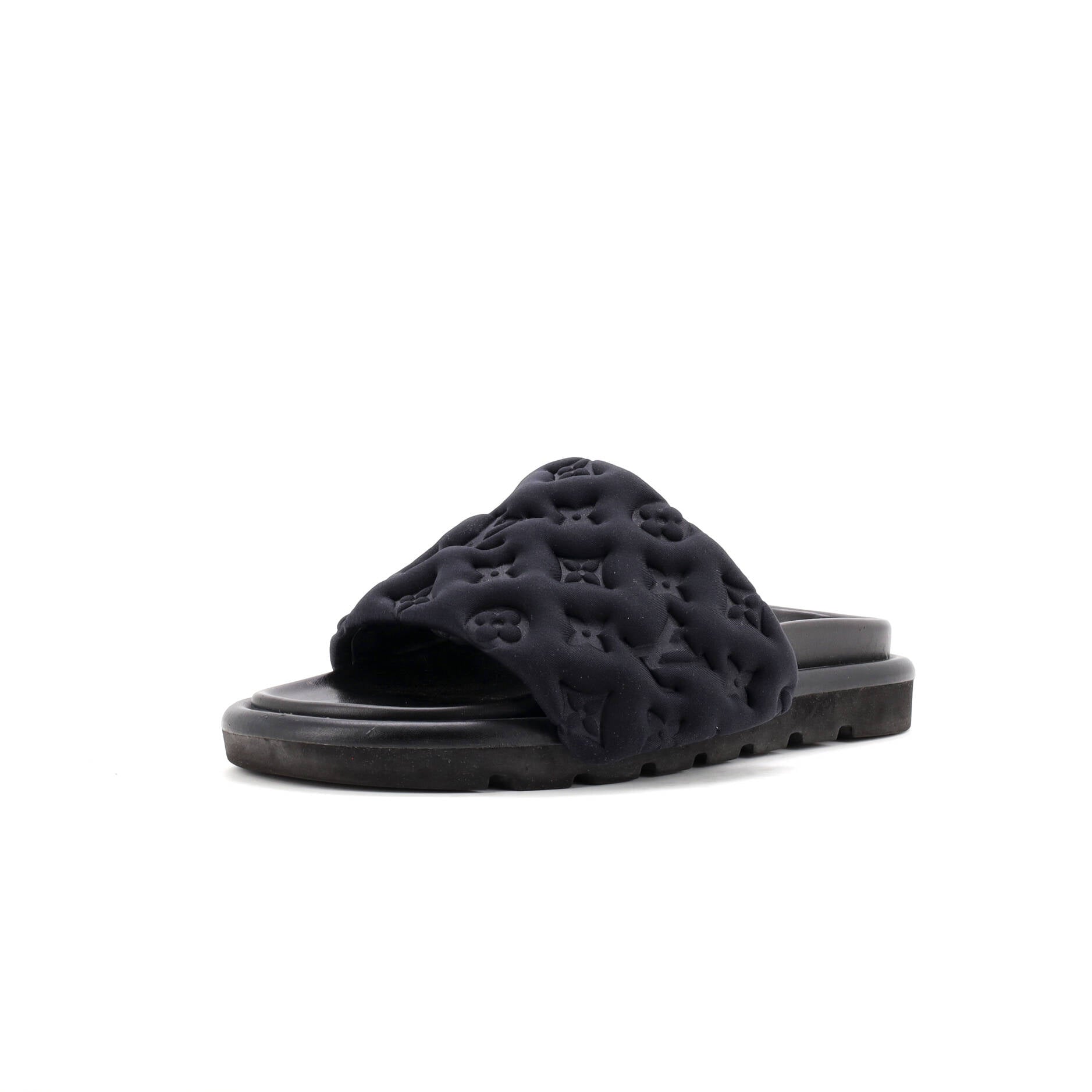 Women's Pool Pillow Comfort Mule Sandals Monogram Puffer Fabric