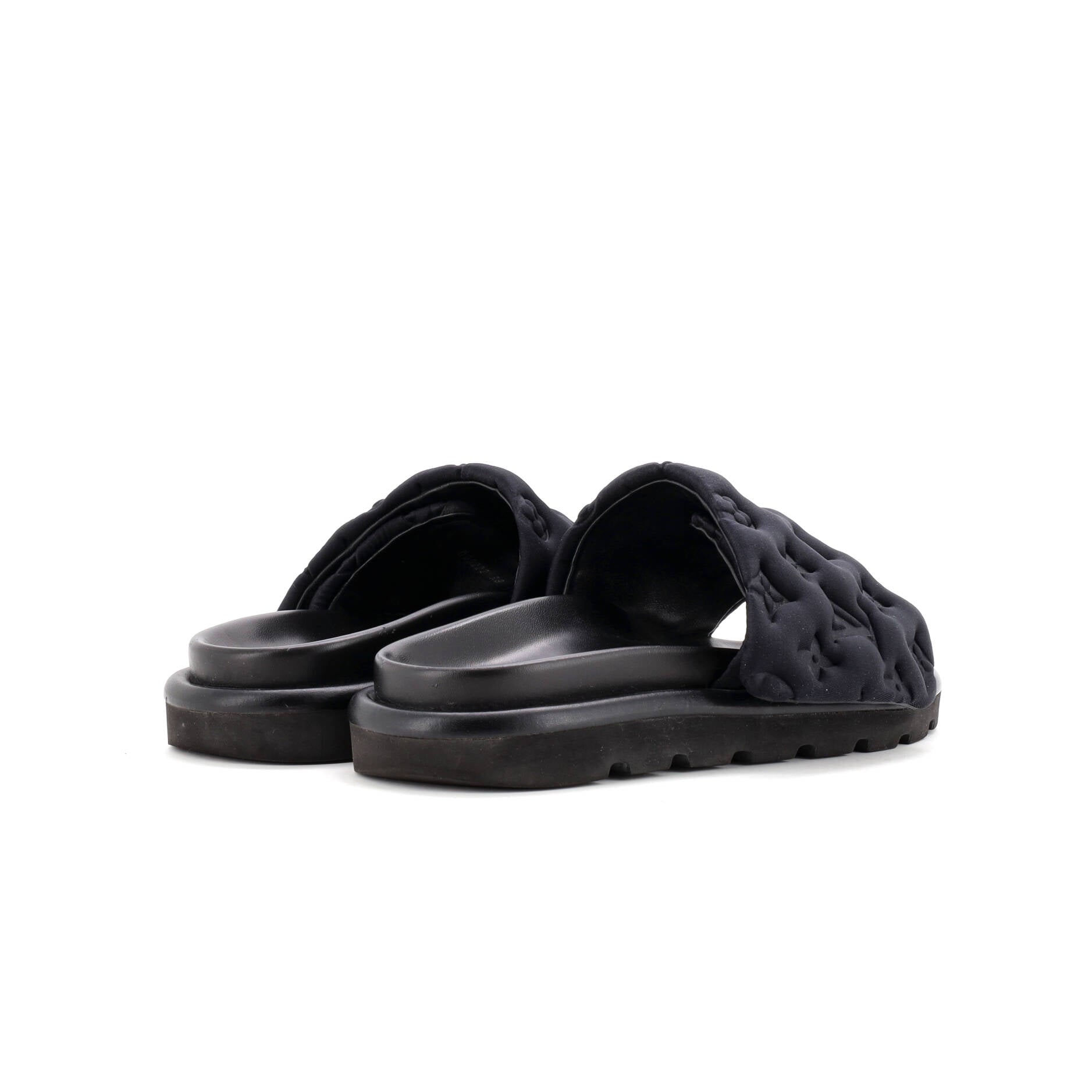 Women's Pool Pillow Comfort Mule Sandals Monogram Puffer Fabric