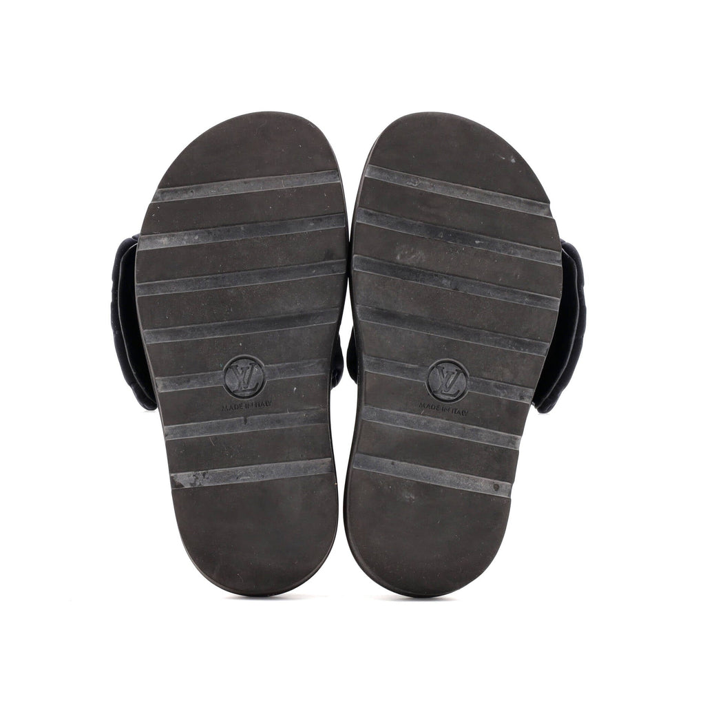 Women's Pool Pillow Comfort Mule Sandals Monogram Puffer Fabric