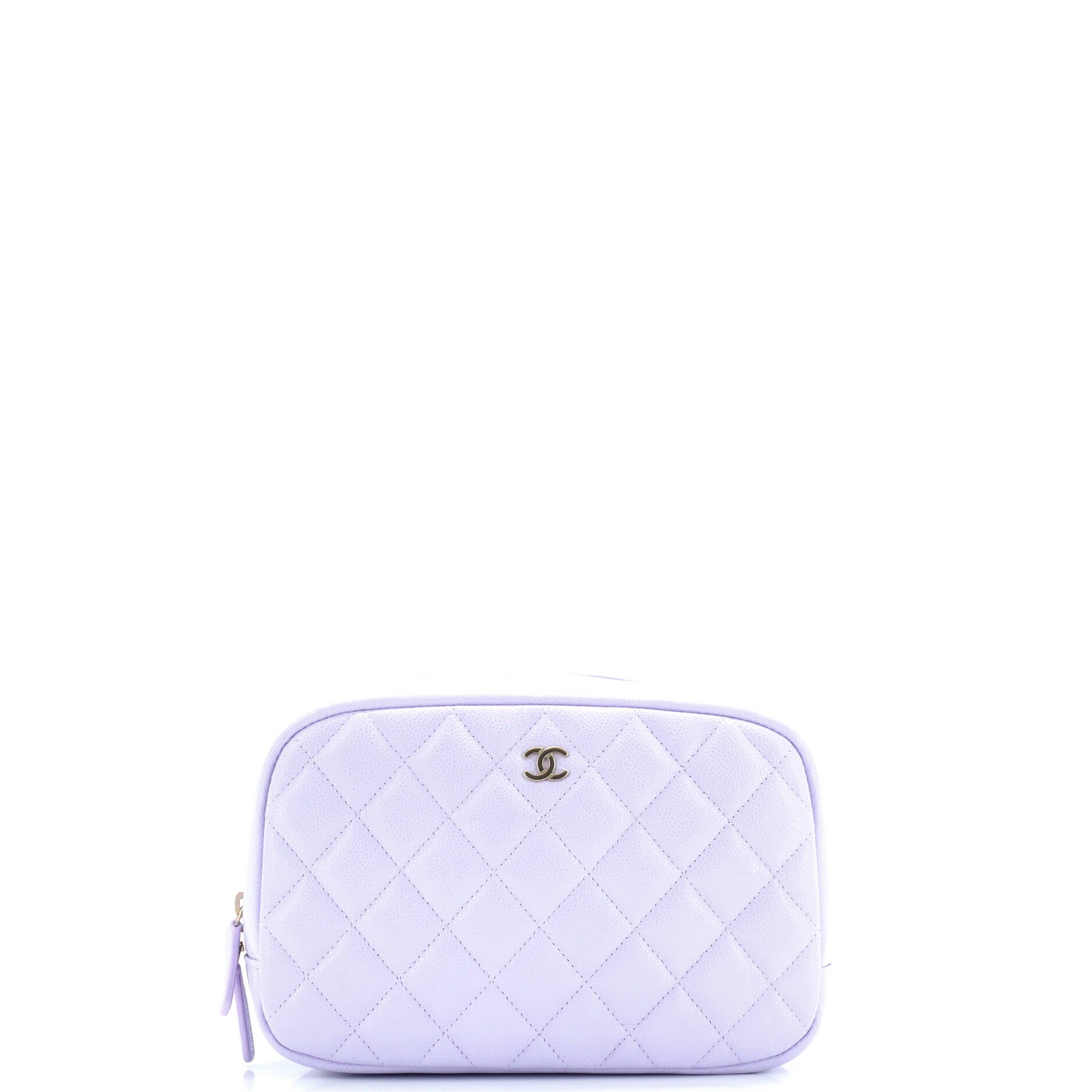 Curvy Cosmetic Pouch Quilted Caviar Medium