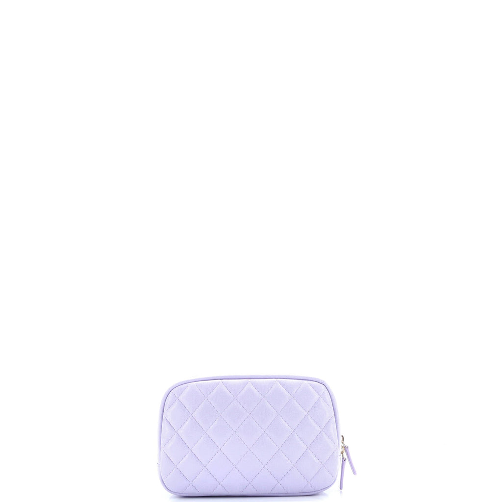 Curvy Cosmetic Pouch Quilted Caviar Medium
