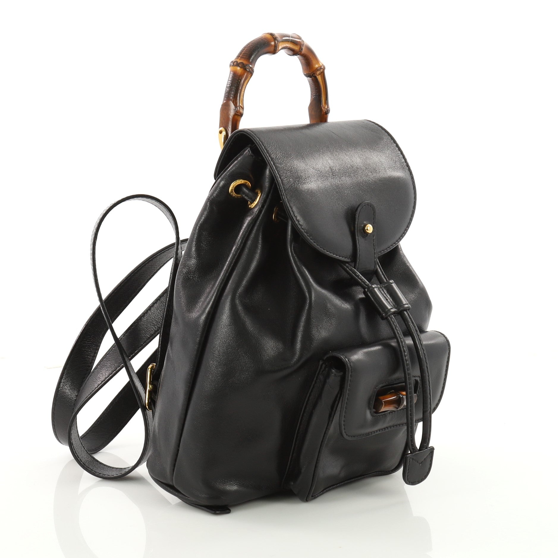 Vintage Bamboo Backpack Leather Mini