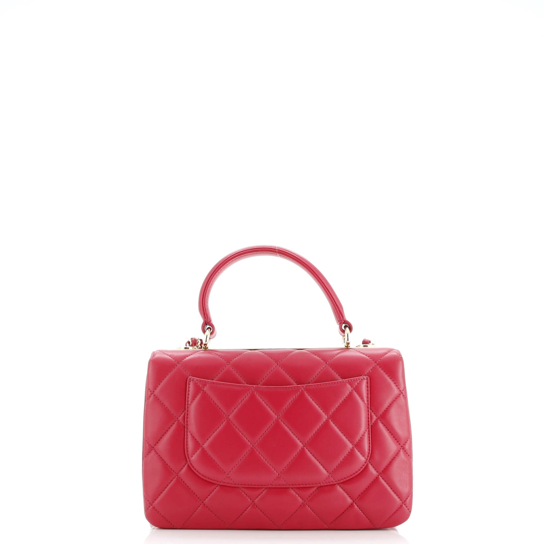 Trendy CC Top Handle Bag Quilted Lambskin Small