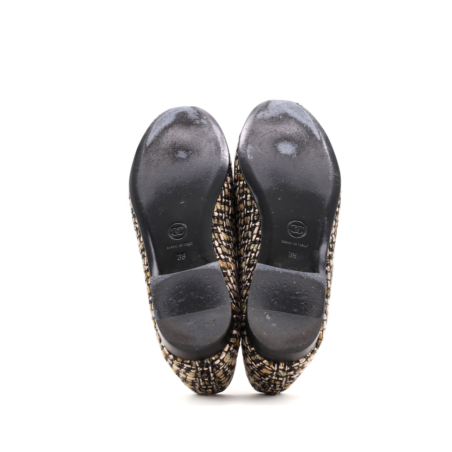 Women's CC Cap Toe Bow Ballerina Flats Tweed with Wool