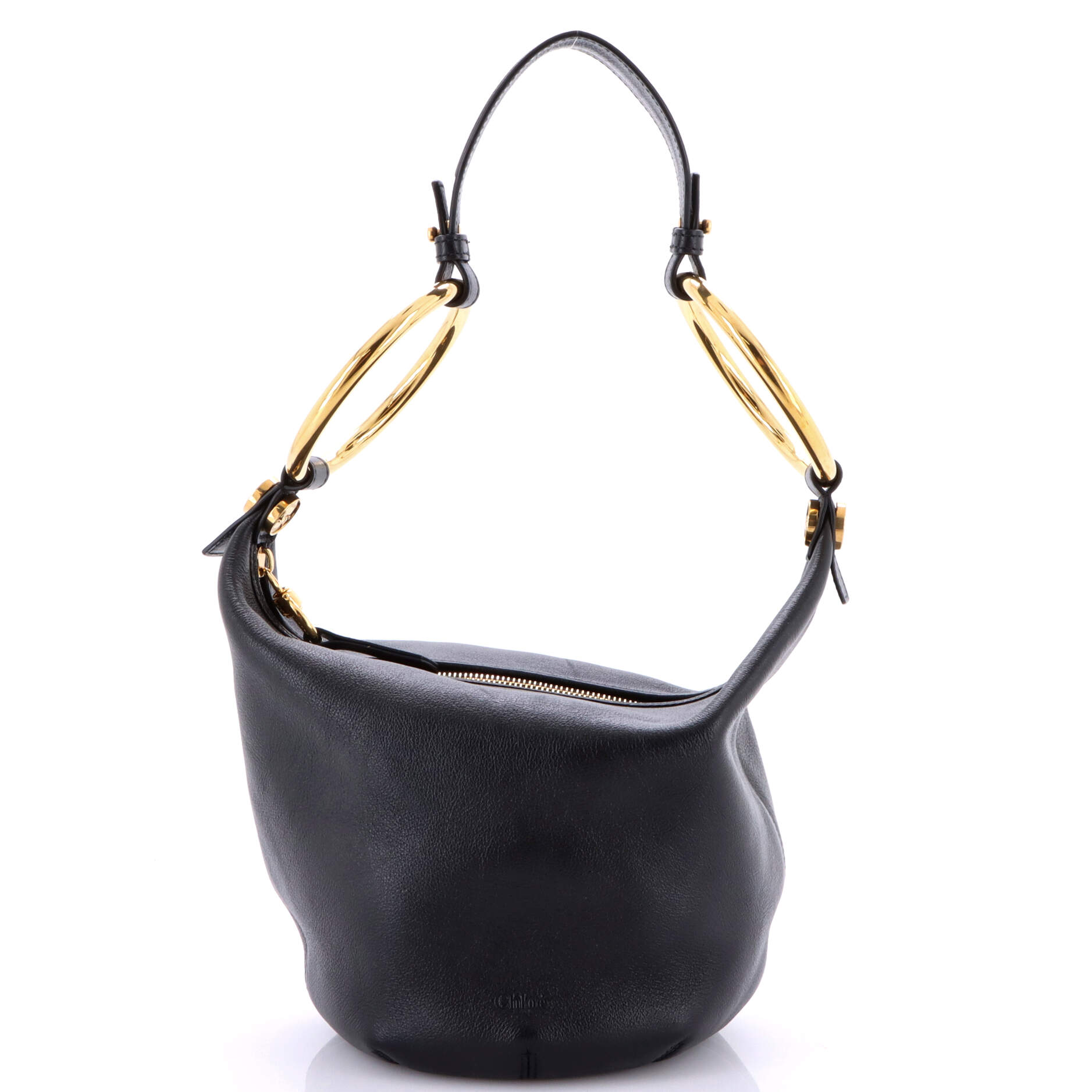 Bracelet Zip Shoulder Bag Leather Small