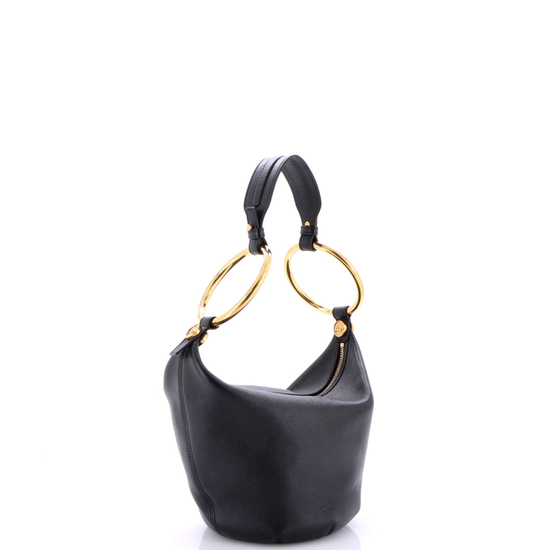 Bracelet Zip Shoulder Bag Leather Small