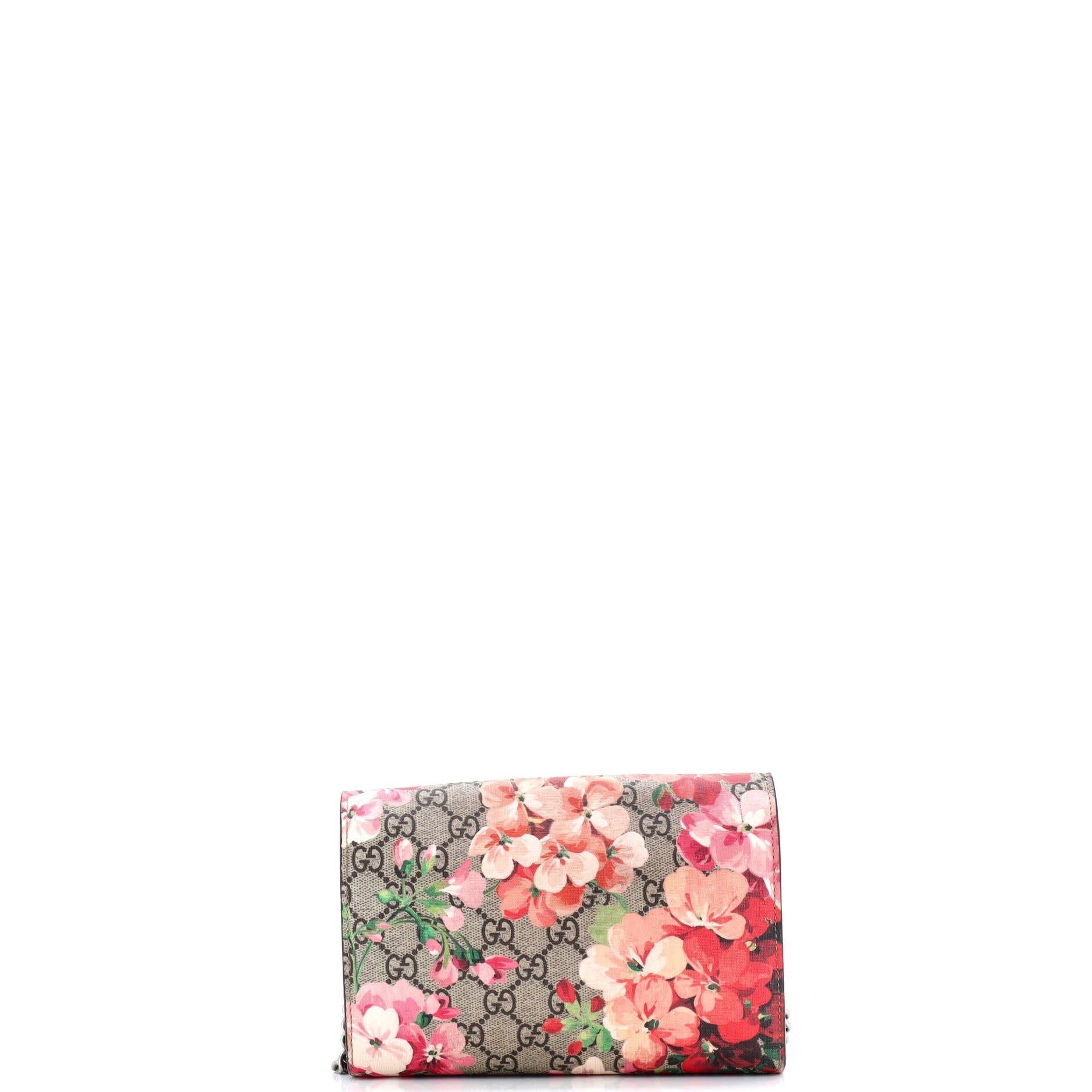 Dionysus Chain Wallet Blooms Print GG Coated Canvas Small