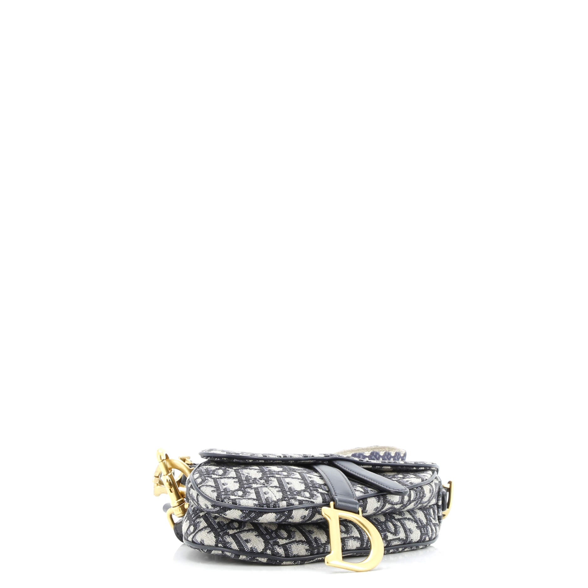 Saddle Handbag with Strap Oblique Canvas Mini