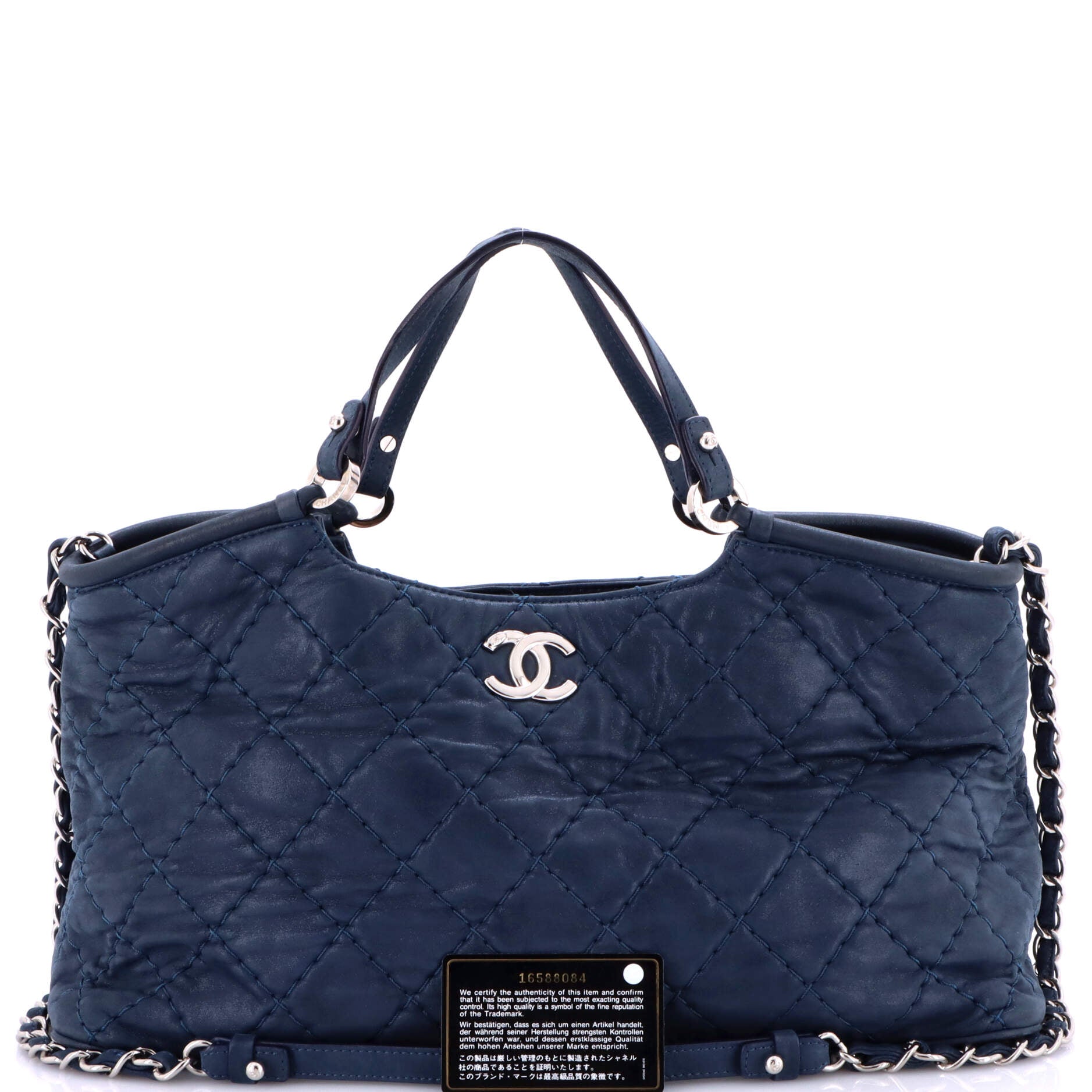 CC Sea Hit Tote Quilted Iridescent Calfskin Large