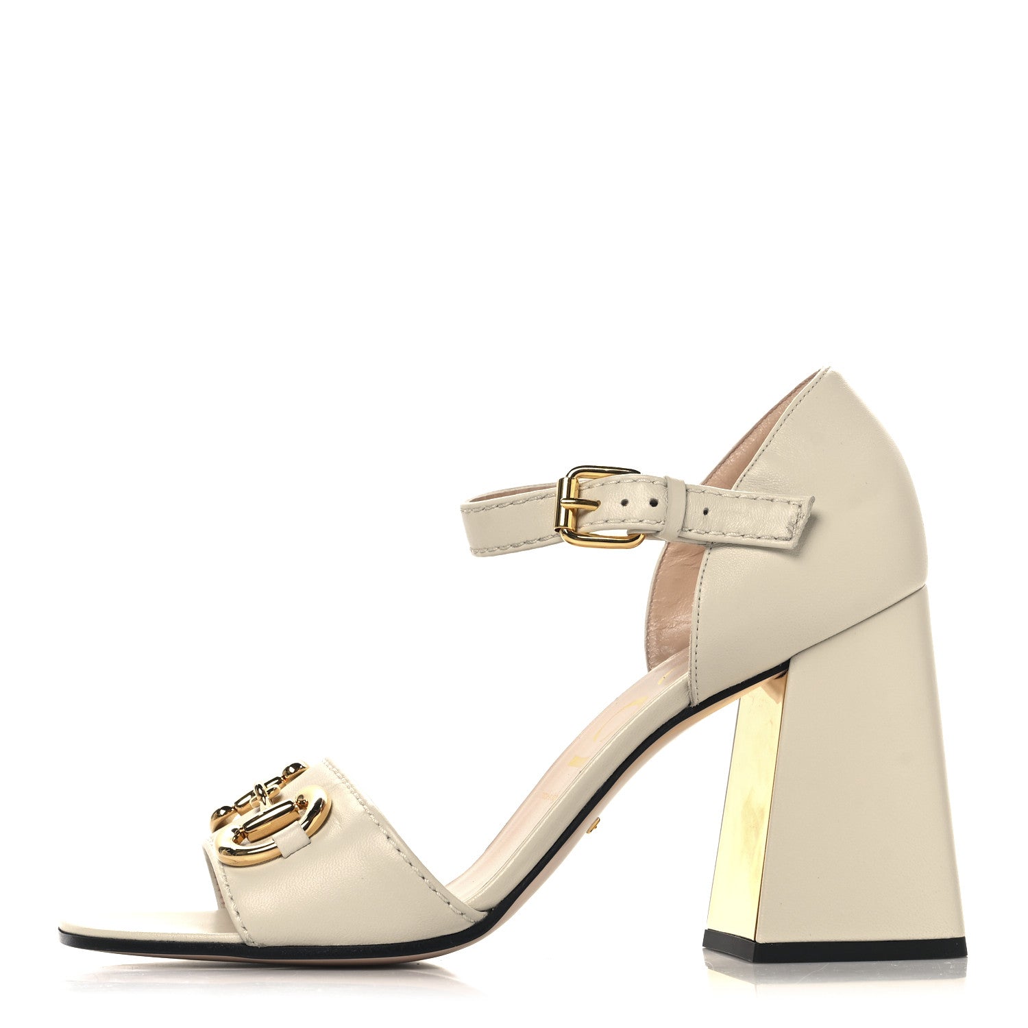 Nappa Horsebit Cross Strap 95mm Sandals 41 Mystic White