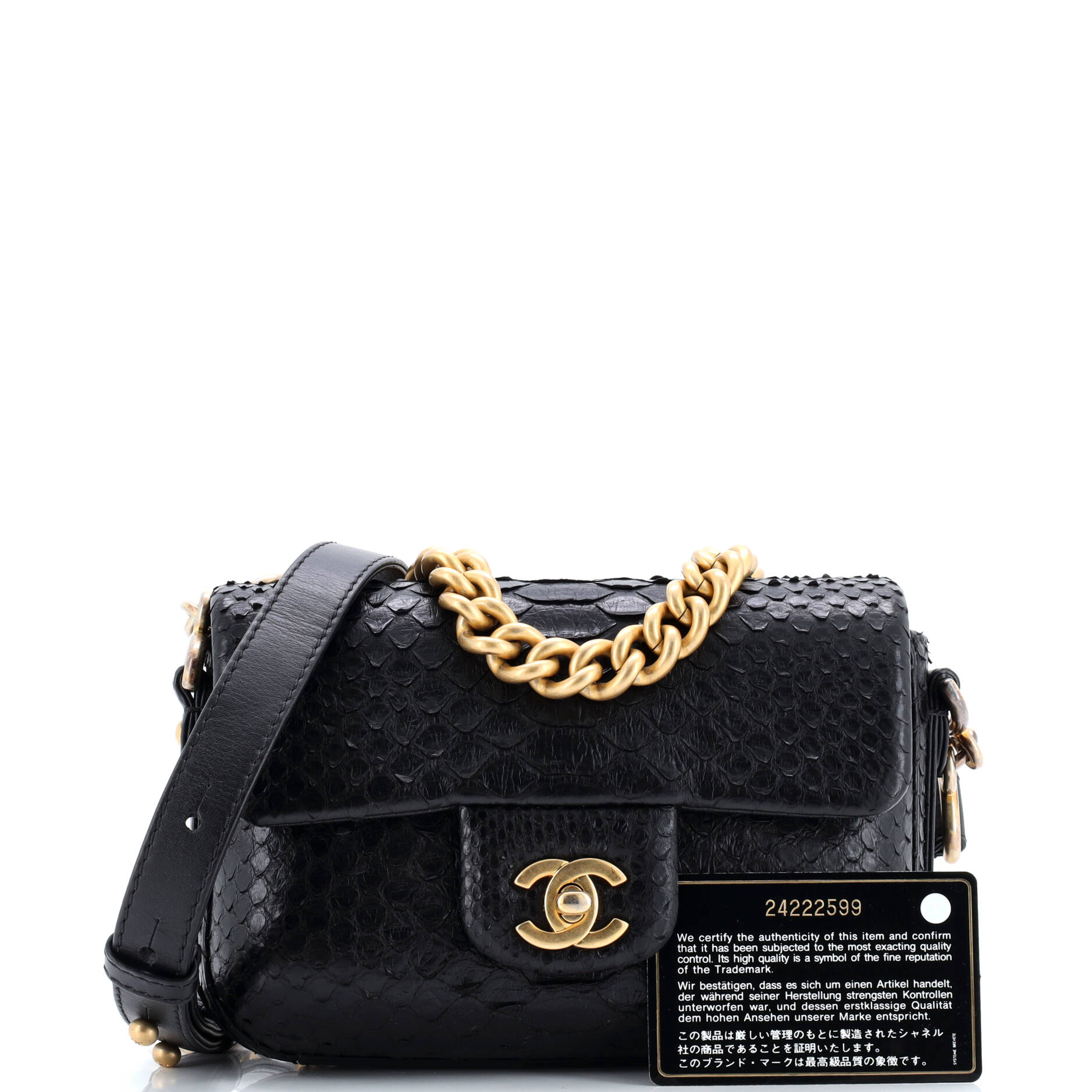 Rock My Shoulder Flap Bag Python Mini