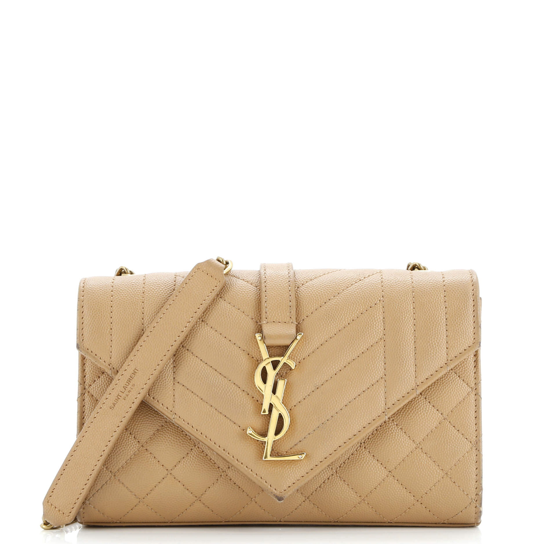 Classic Monogram Envelope Satchel Mixed Matelasse Leather Small