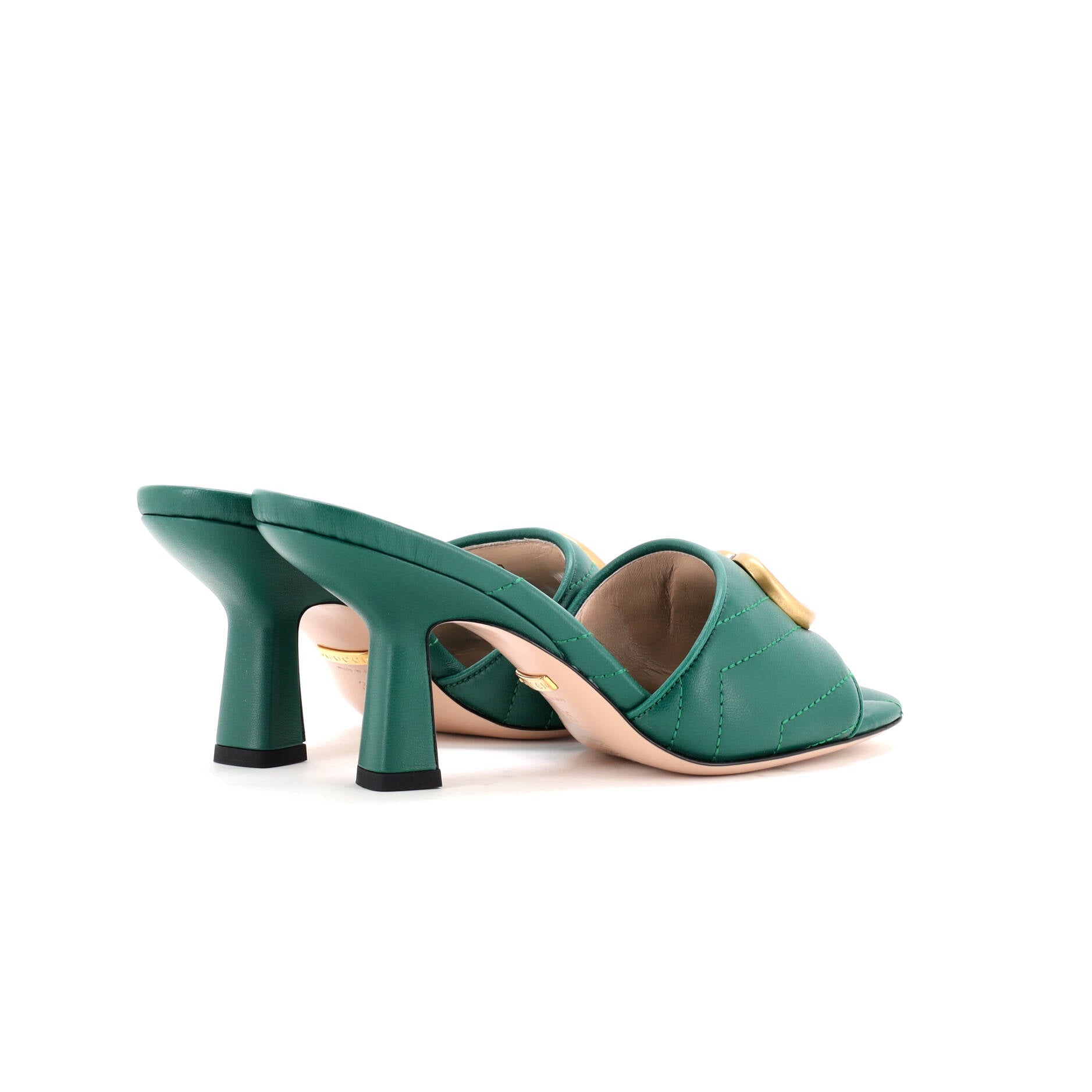 Women's Marmont Slide Heeled Sandals Matelasse Leather
