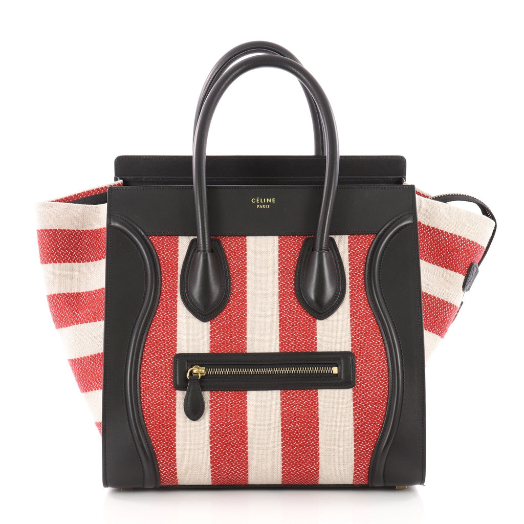 Luggage Handbag Canvas and Leather Mini