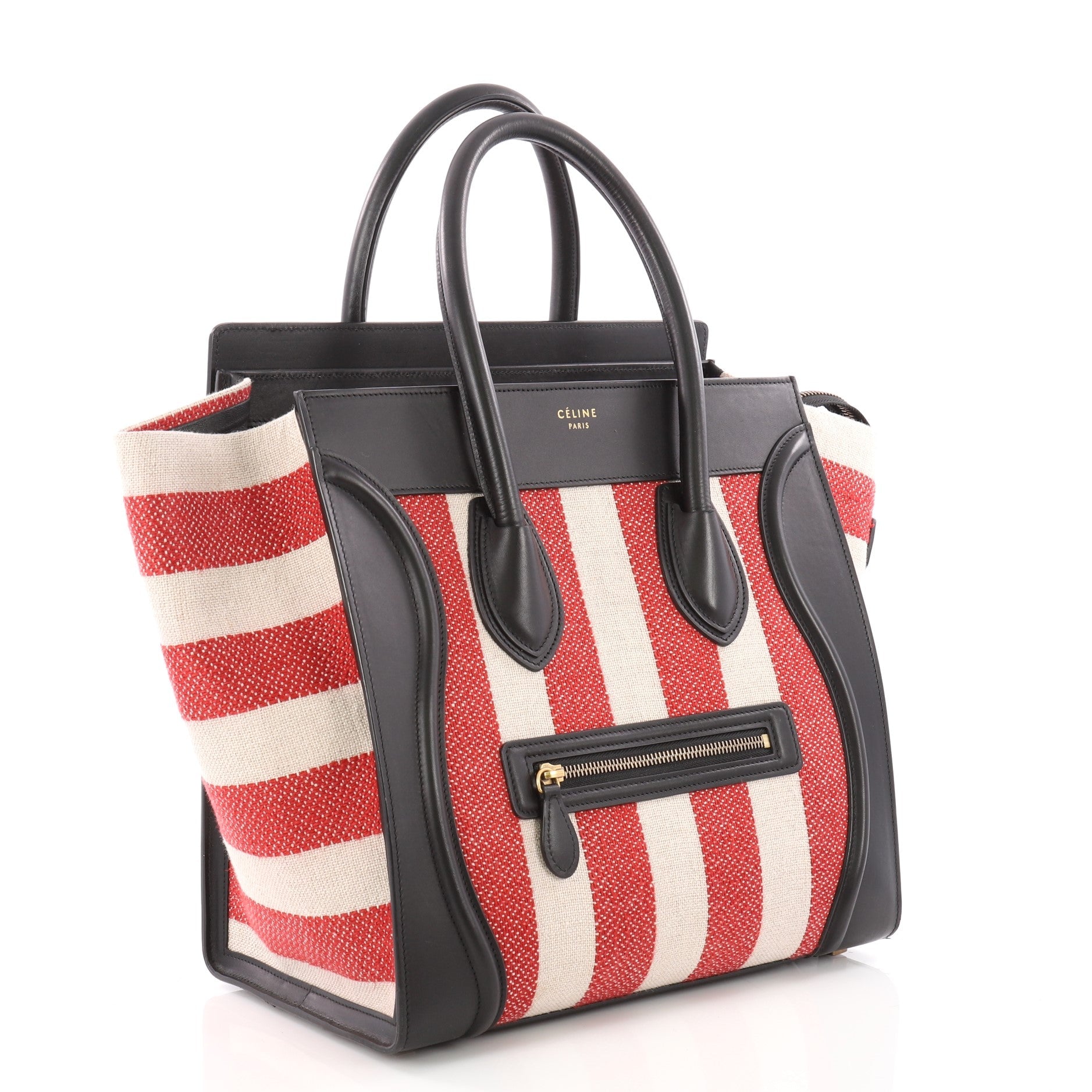 Luggage Handbag Canvas and Leather Mini
