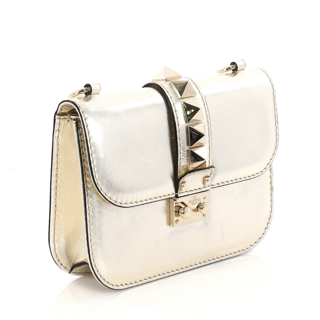 Glam Lock Shoulder Bag Leather Mini