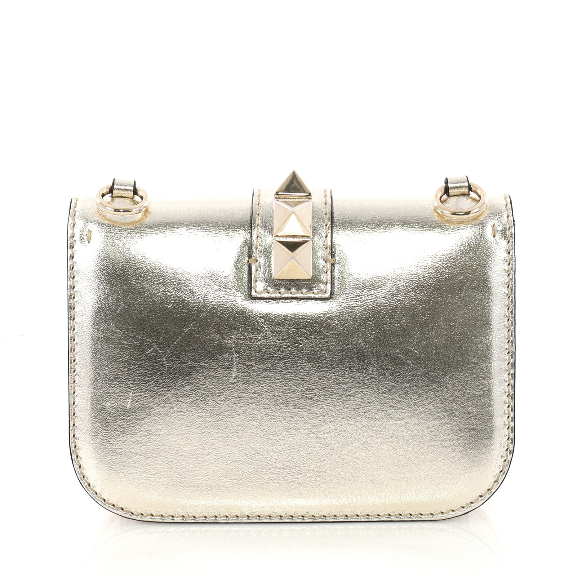 Glam Lock Shoulder Bag Leather Mini