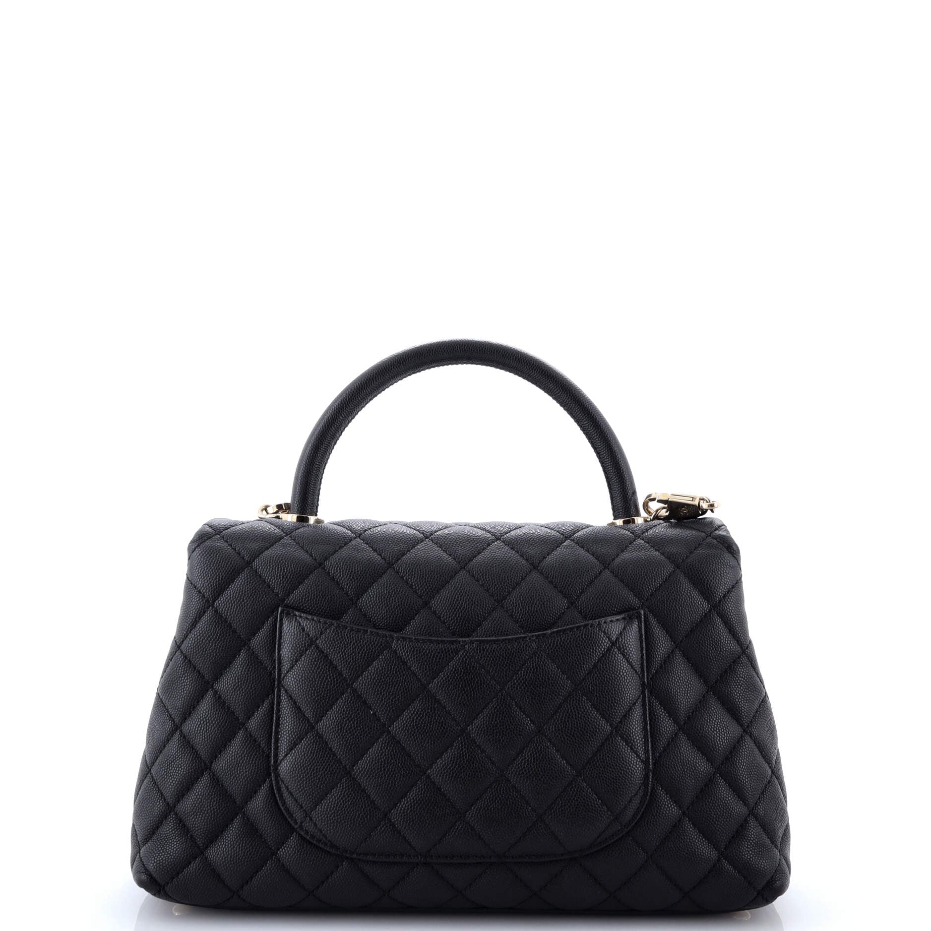 Coco Top Handle Bag Quilted Caviar Small
