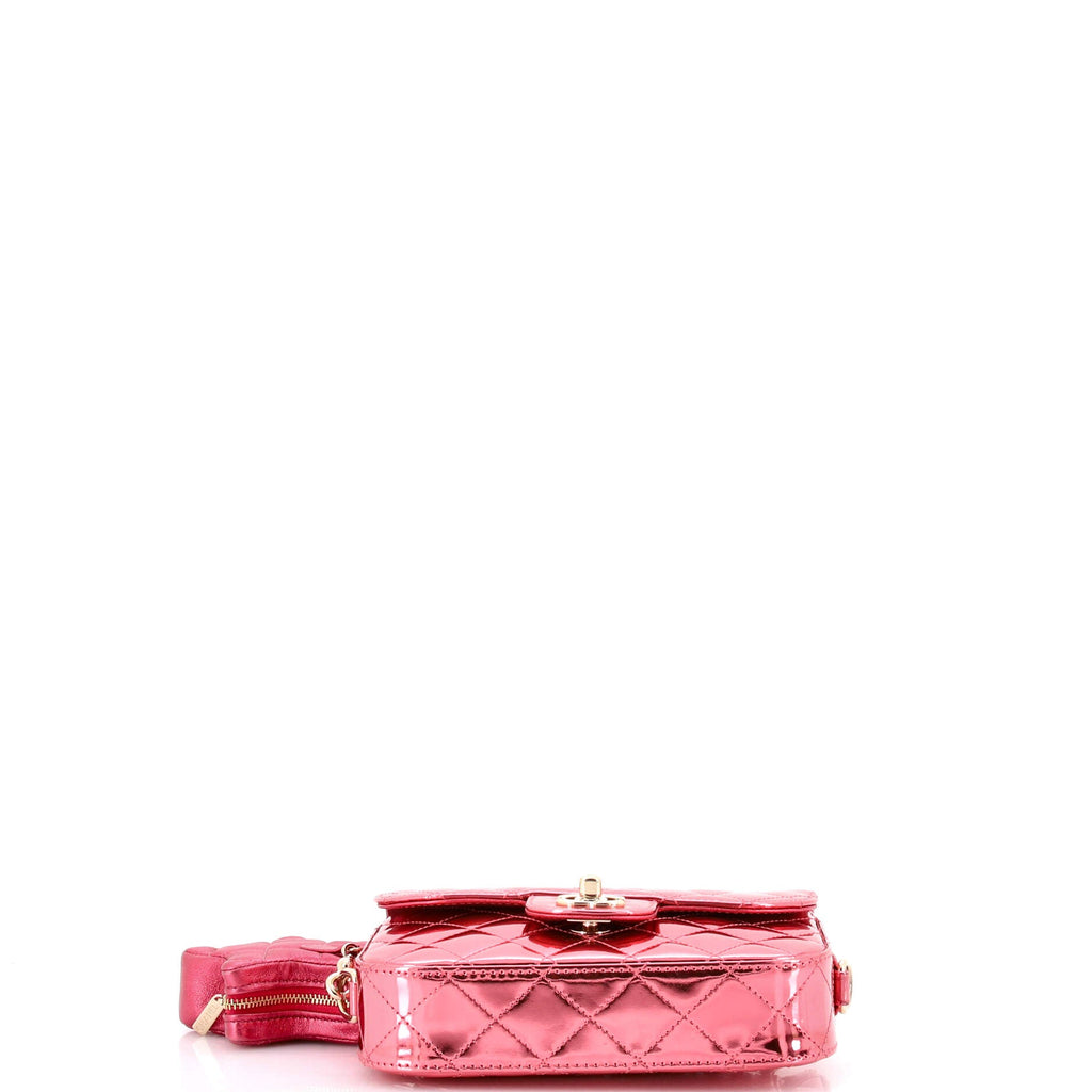 Classic Single Flap Bag with Star Coin Purse Quilted Metallic Leather Mini