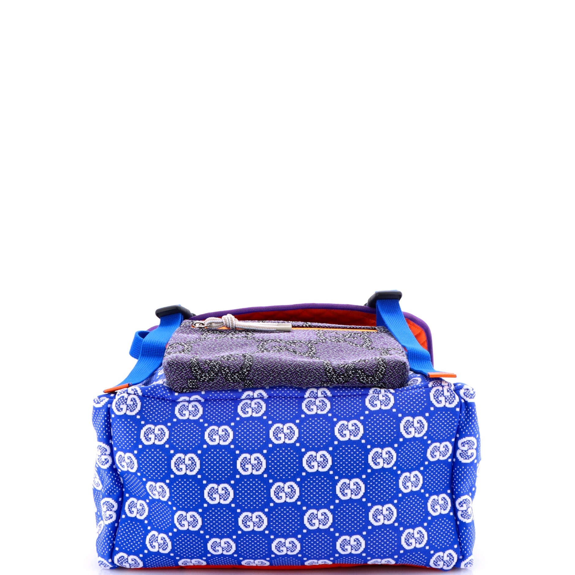 Panelled Double Buckle Backpack GG Jacquard Nylon and Rubber Large