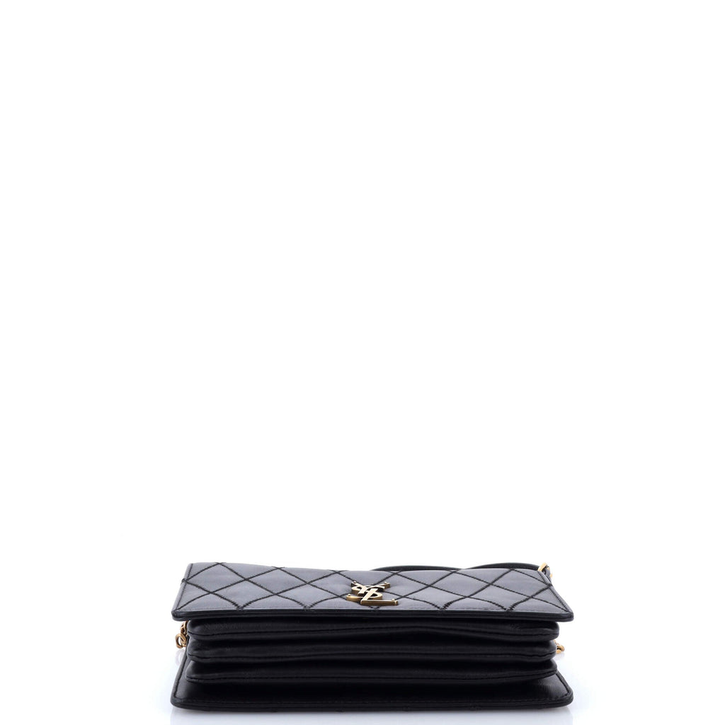 Angie Chain Shoulder Bag Quilted Leather Small