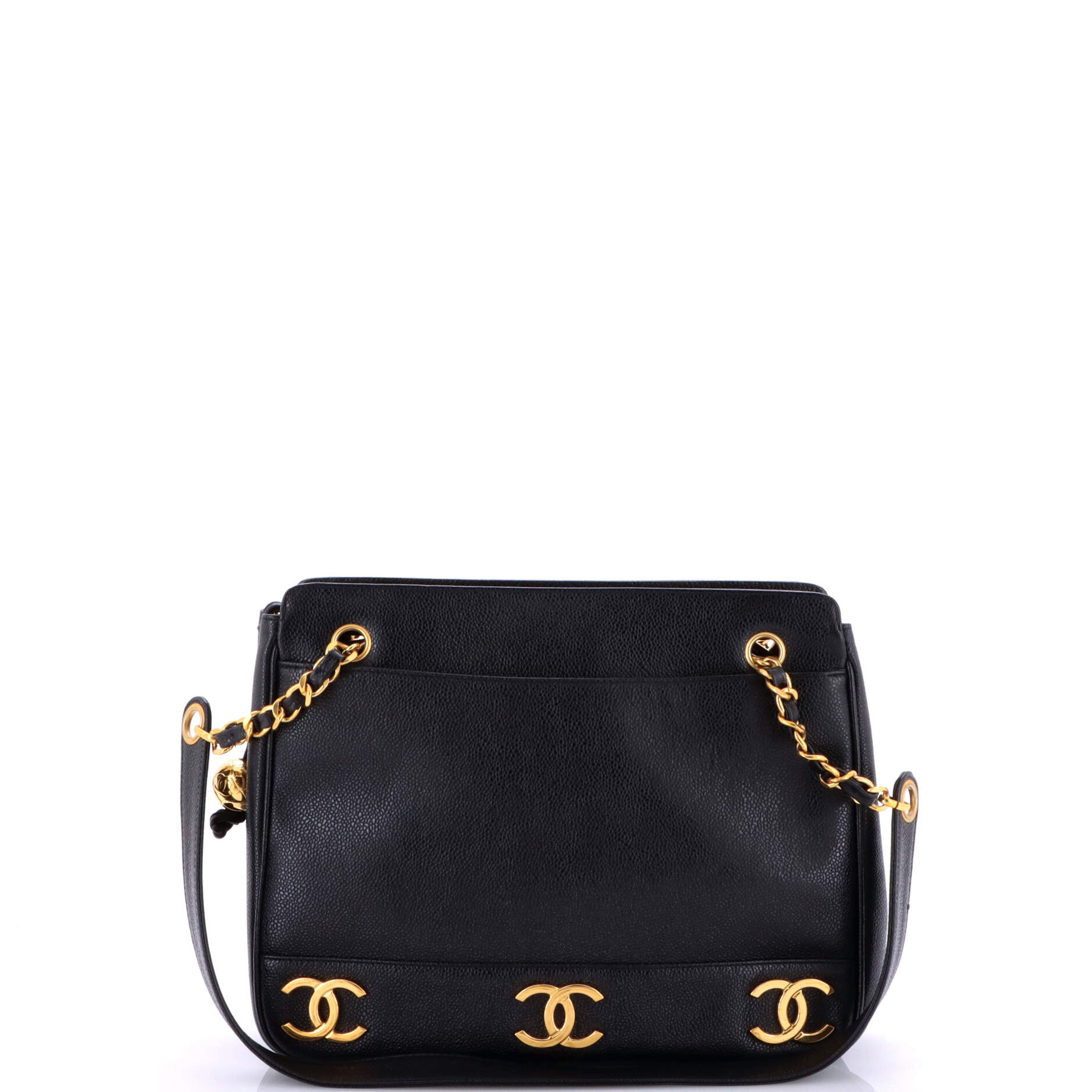 Vintage Metal CC Shoulder Bag Caviar Small