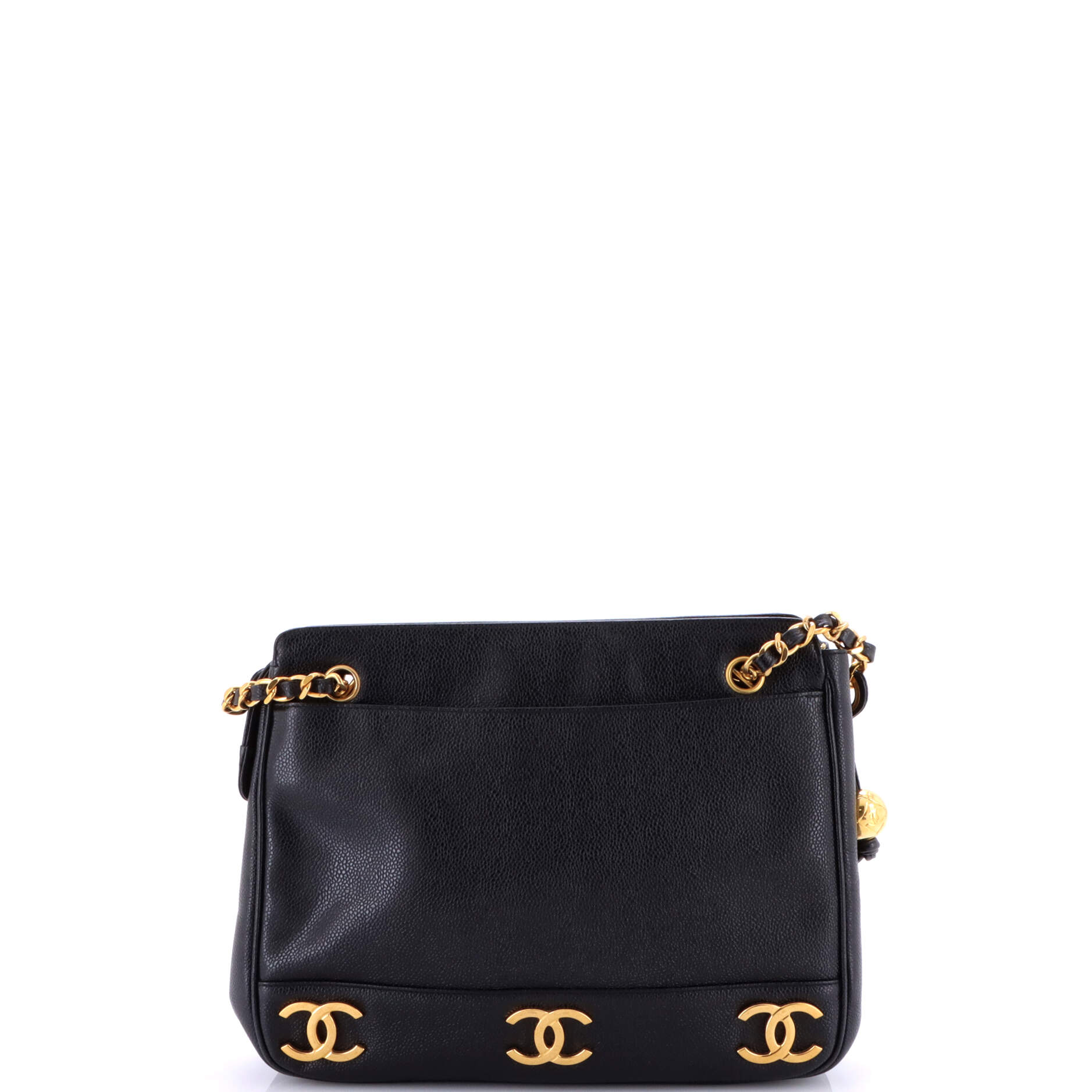 Vintage Metal CC Shoulder Bag Caviar Small