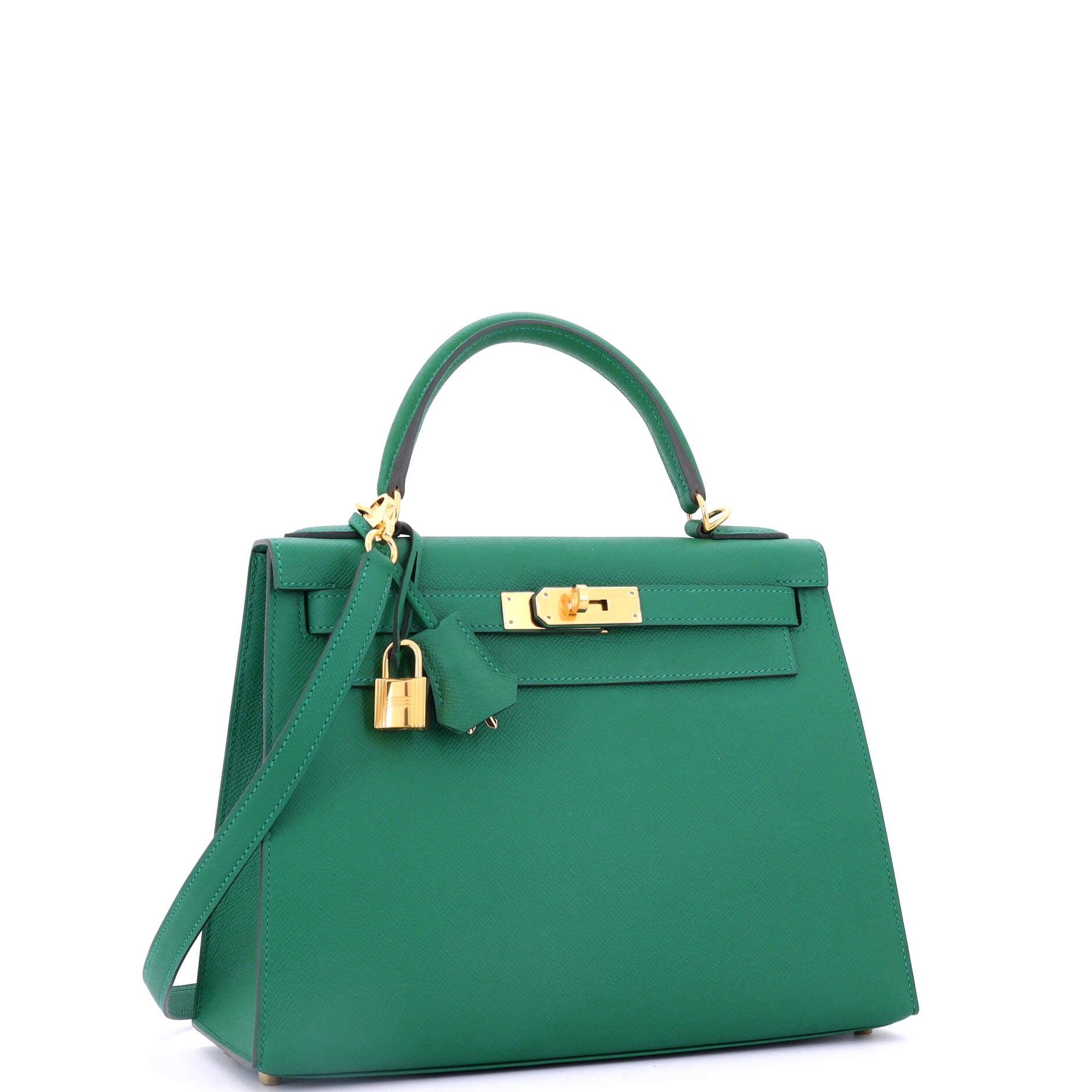 Kelly Handbag Vert Vertigo Epsom with Gold Hardware 28